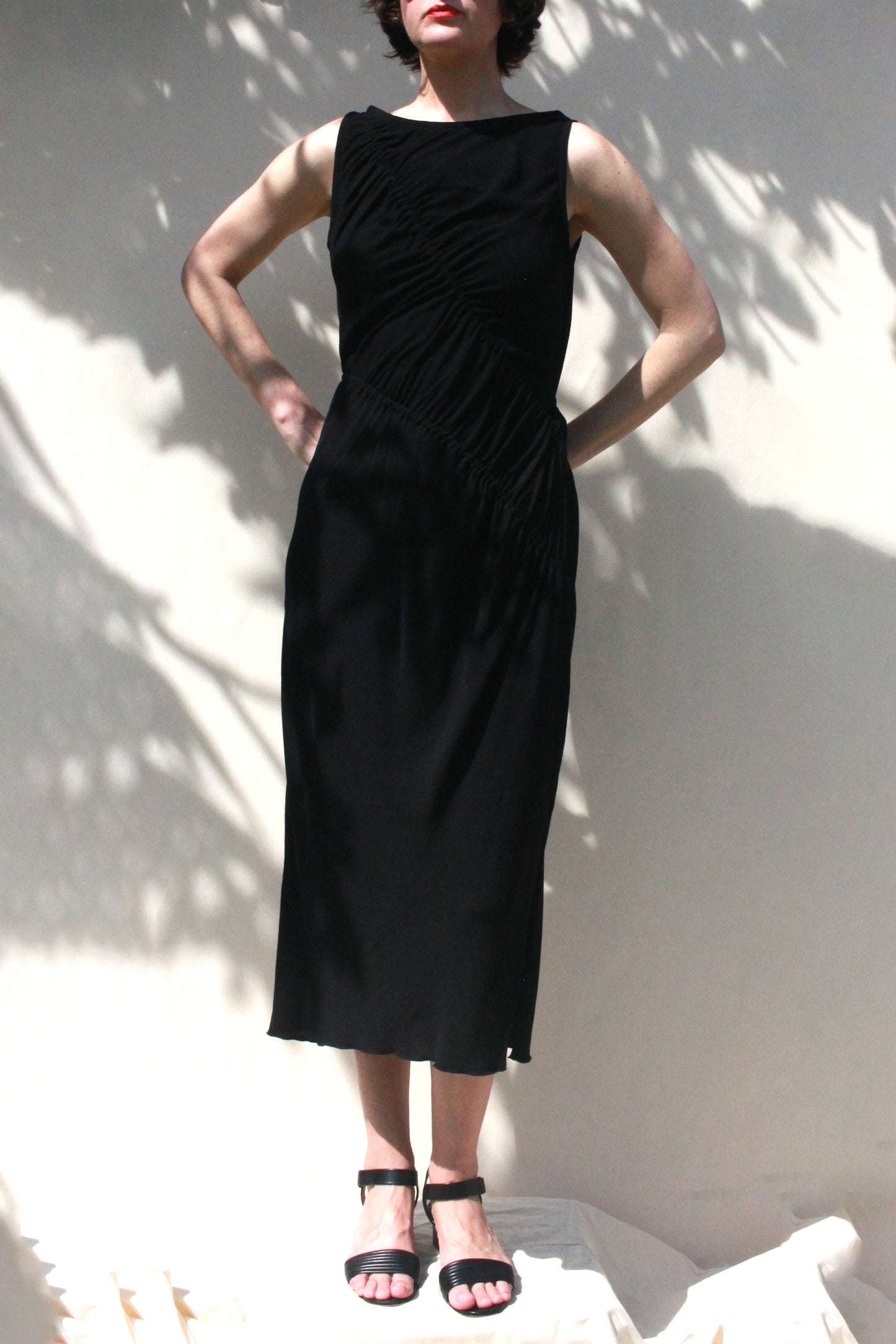 Ripples Tank Dress - Black