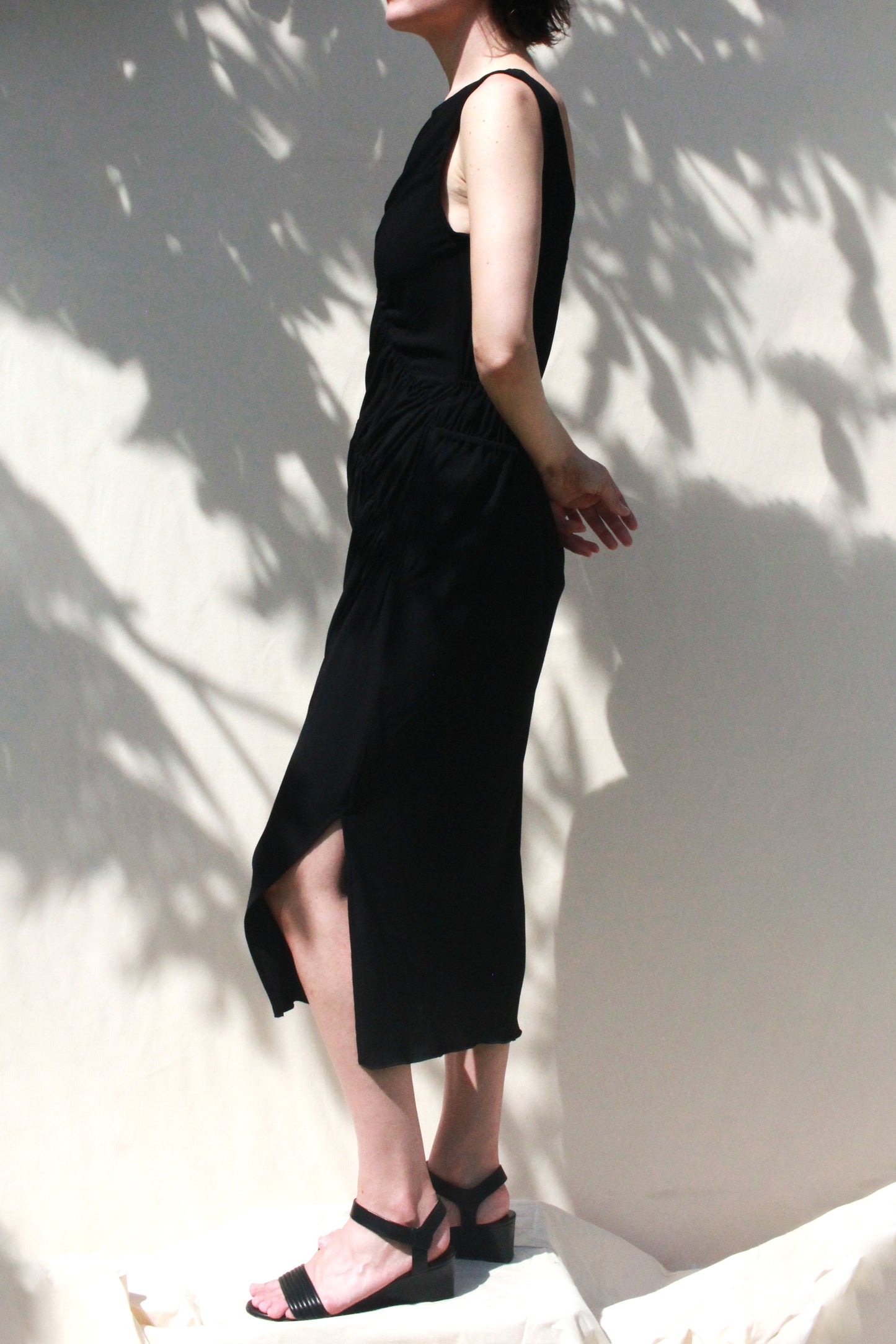 Ripples Tank Dress - Black