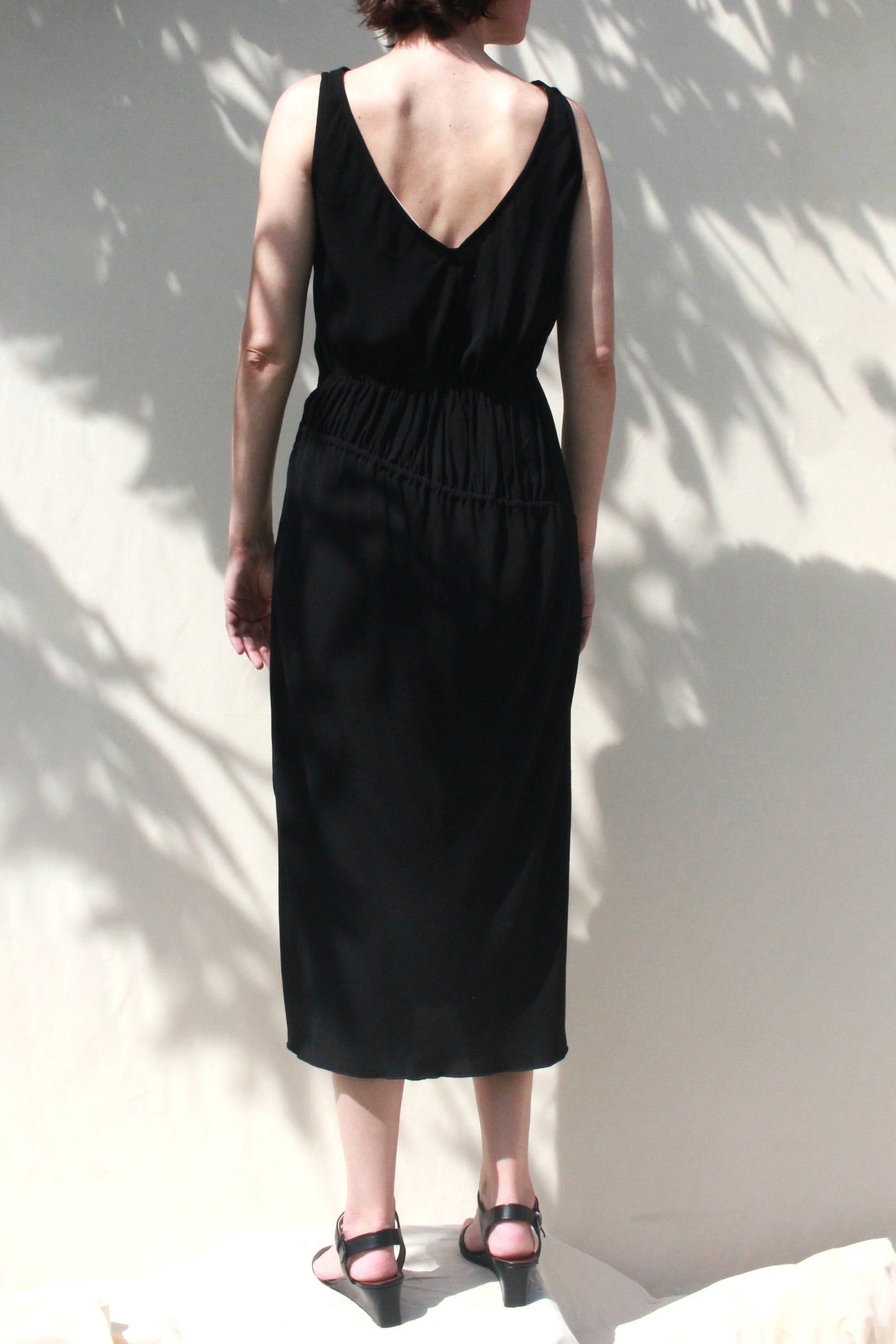 Ripples Tank Dress - Black