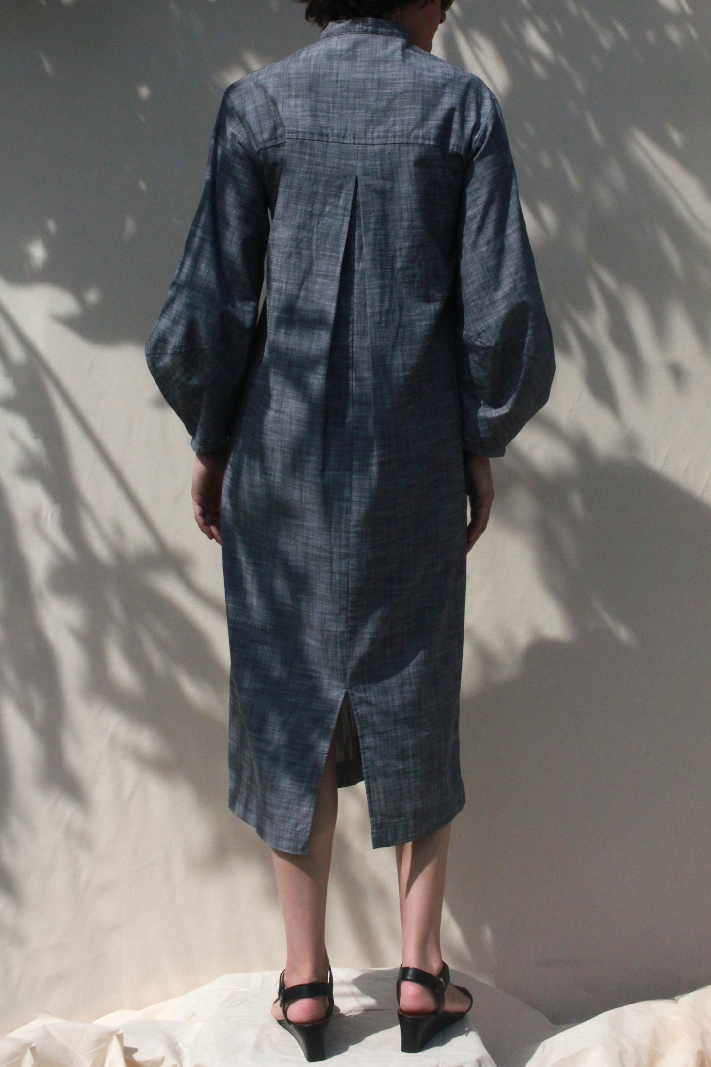 Scoop Pocket Dress - Slate Chambray