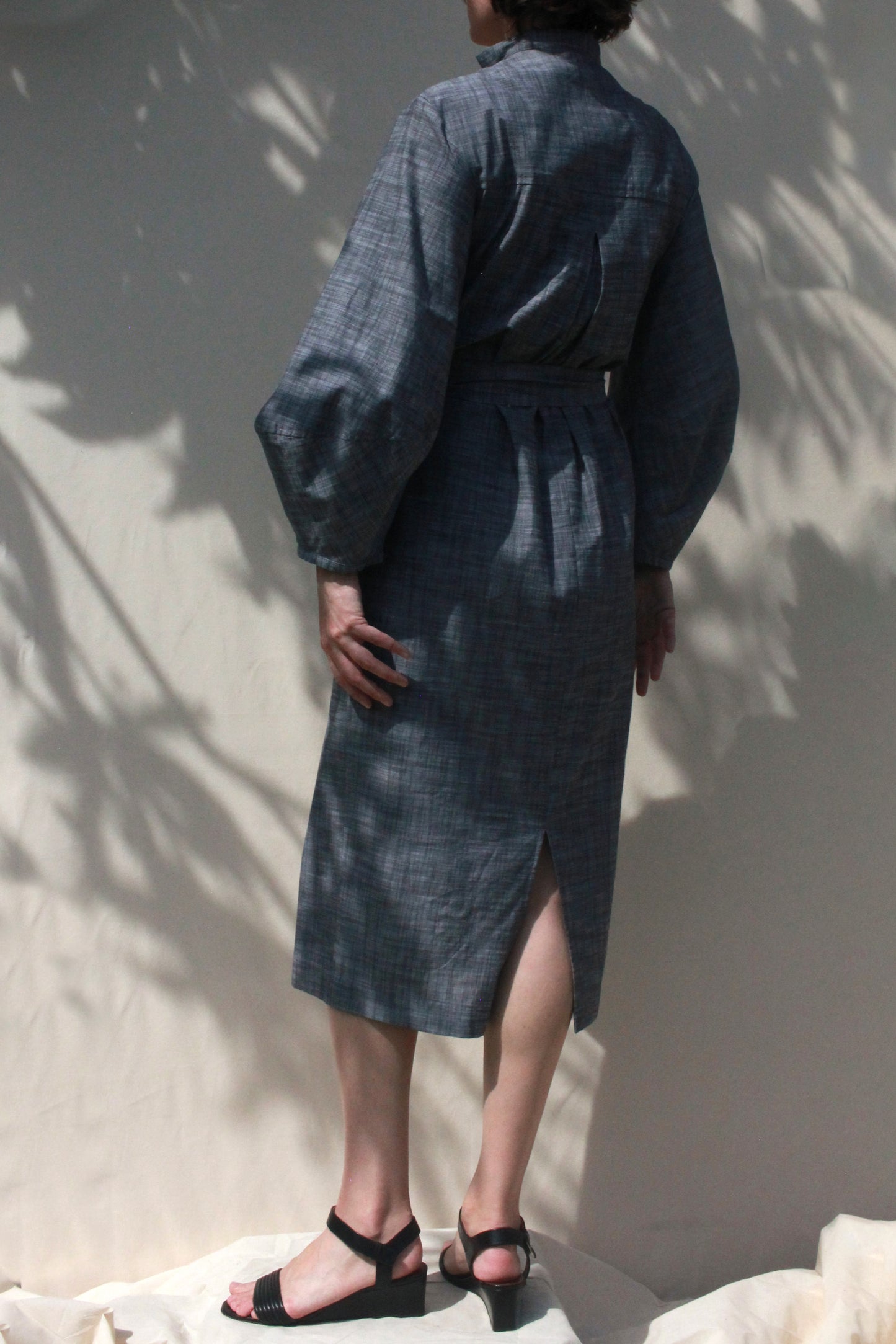 Scoop Pocket Dress - Slate Chambray