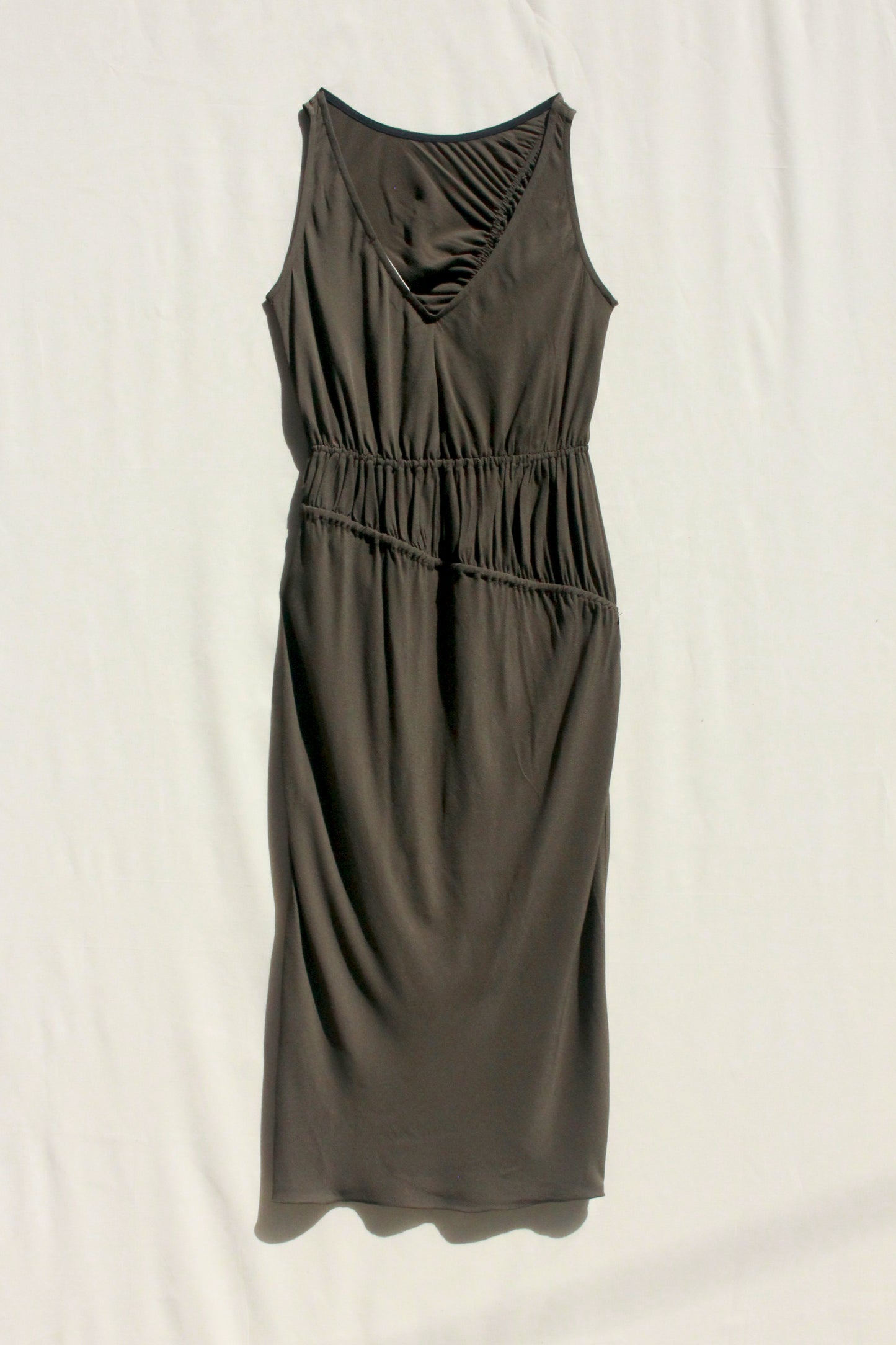 Ripples Tank Dress - Olive