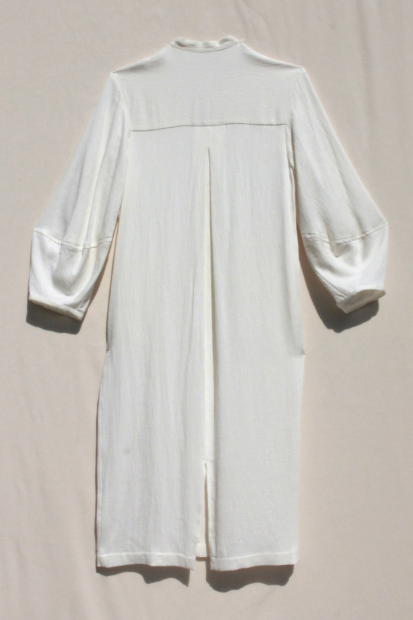 Scoop Pocket Dress - Ecru Textured Rayon