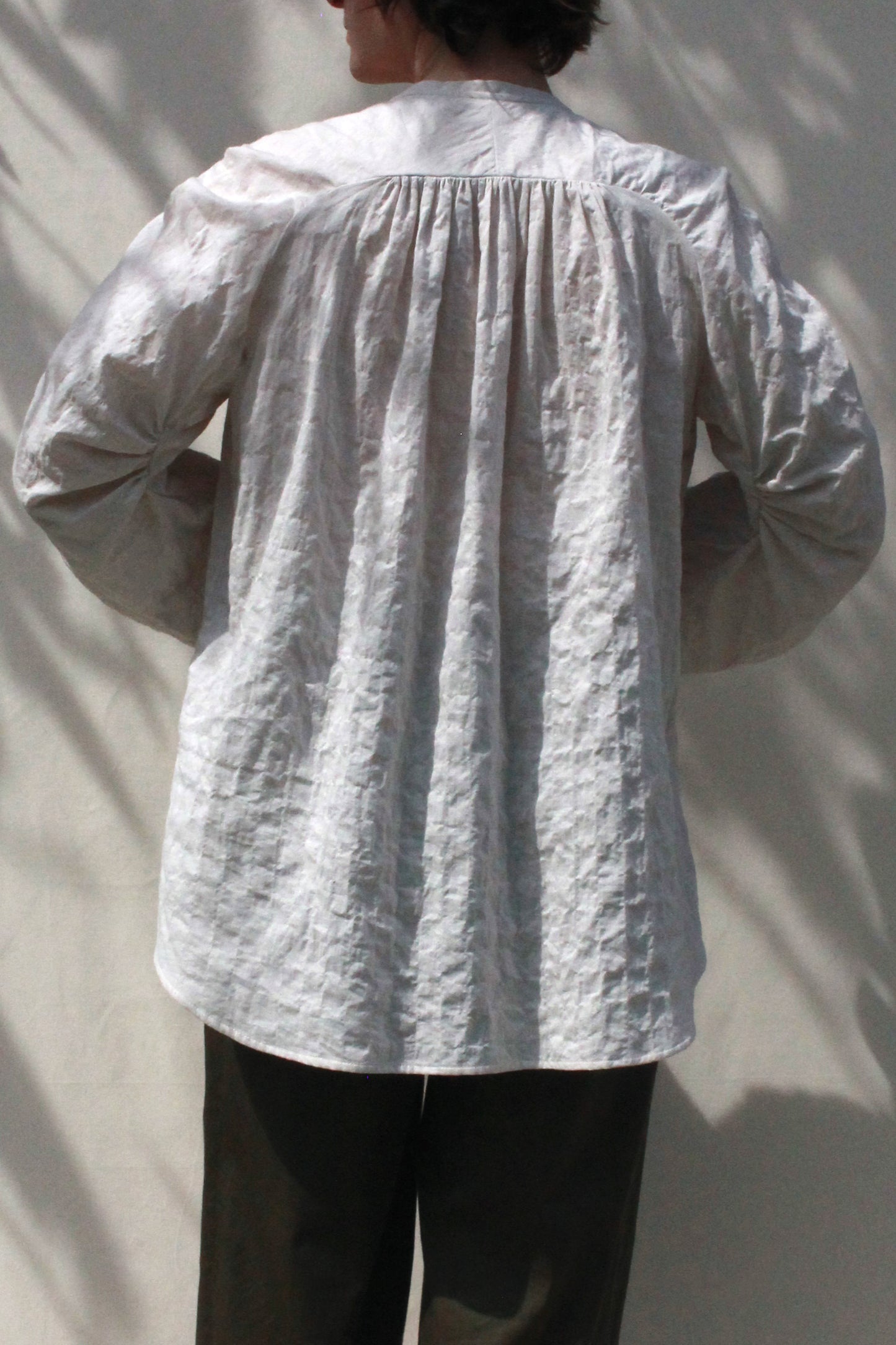 Shell Sleeve Button Up Shirt - Textured Voile