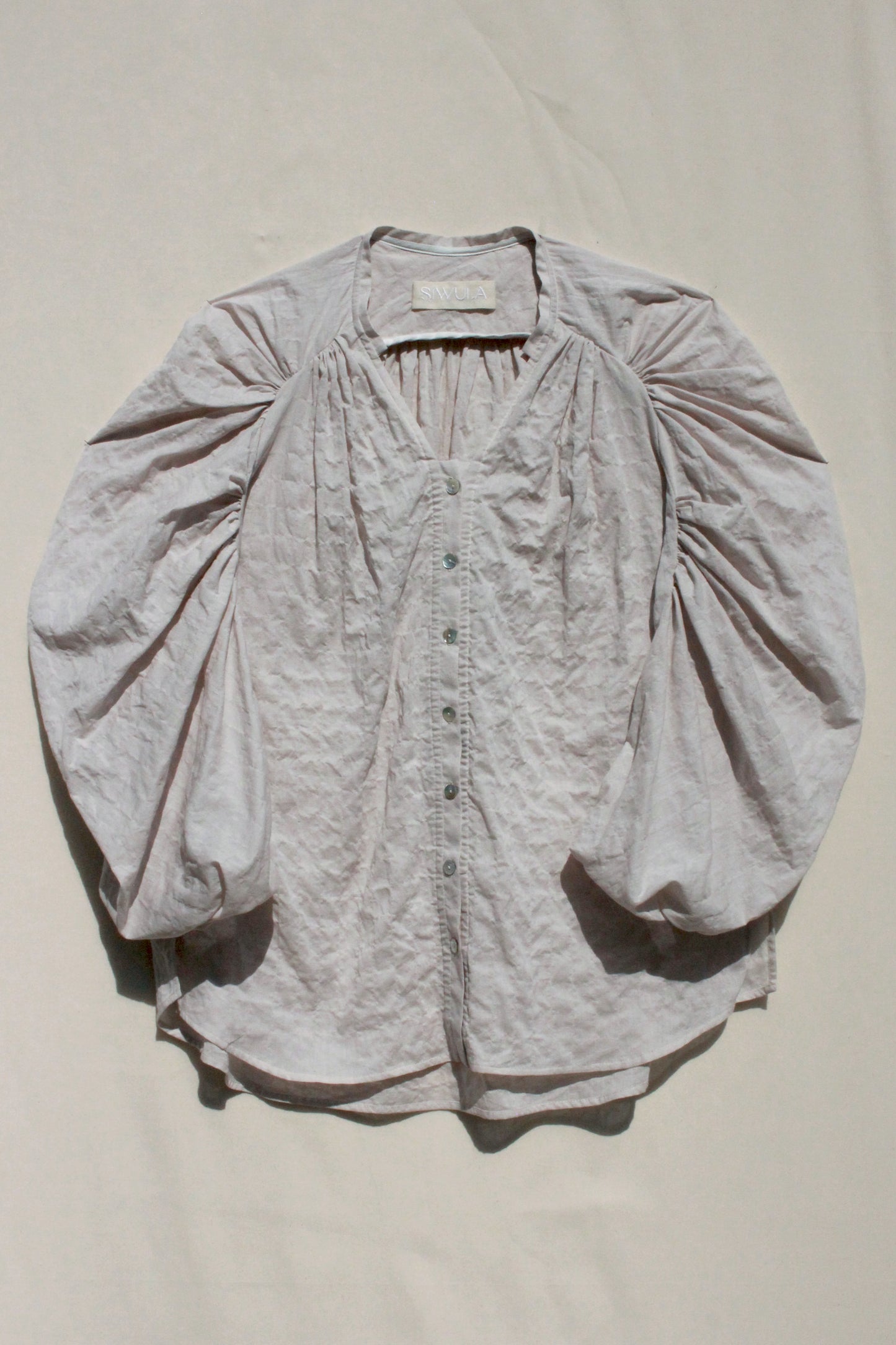 Shell Sleeve Button Up Shirt - Textured Voile