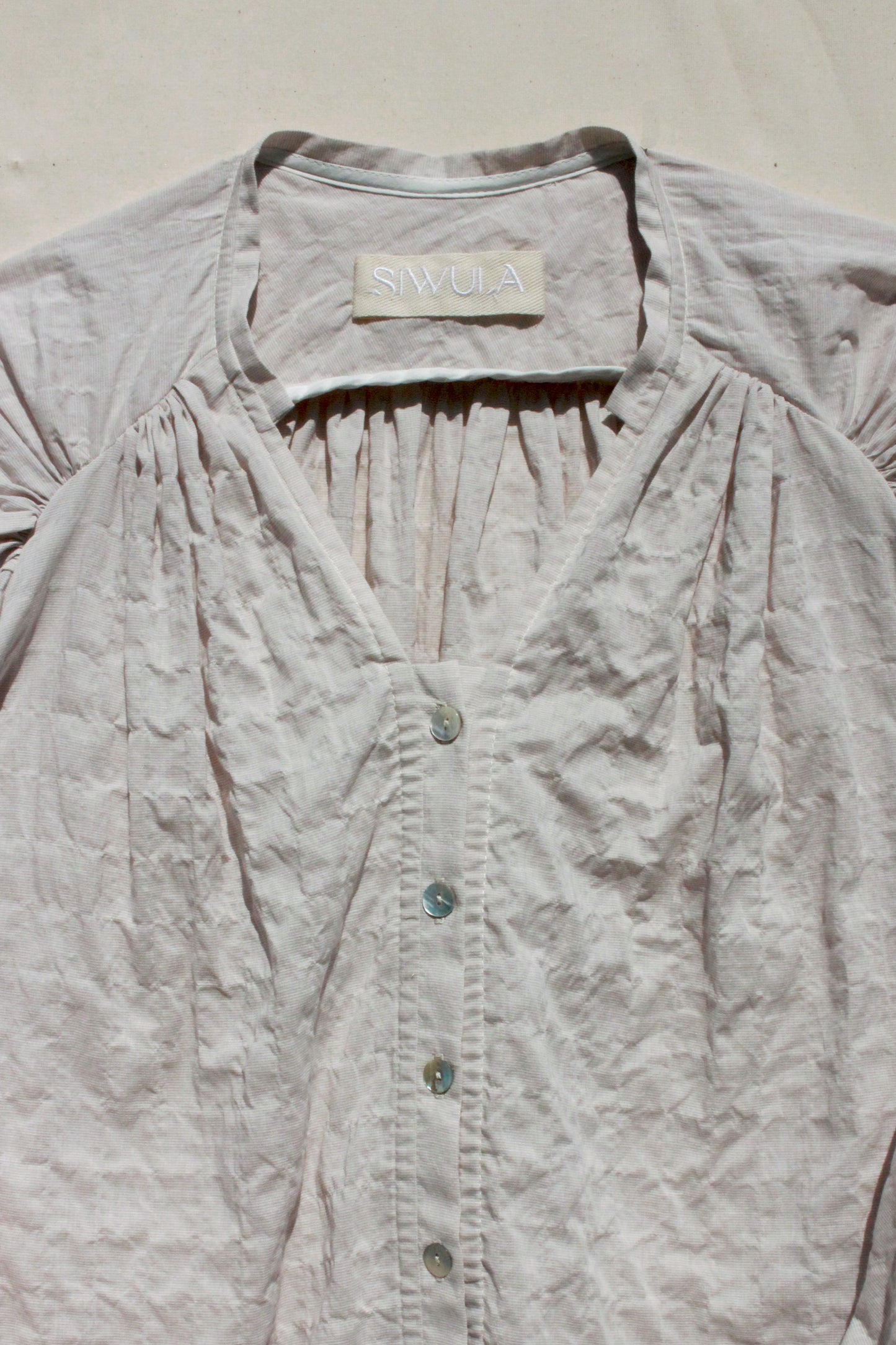 Shell Sleeve Button Up Shirt - Textured Voile