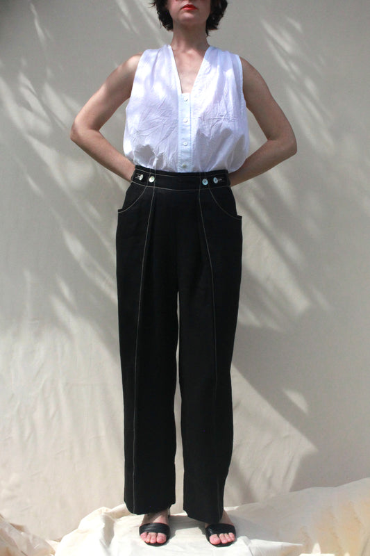 Scoop Pocket Pant - Black Slub Canvas
