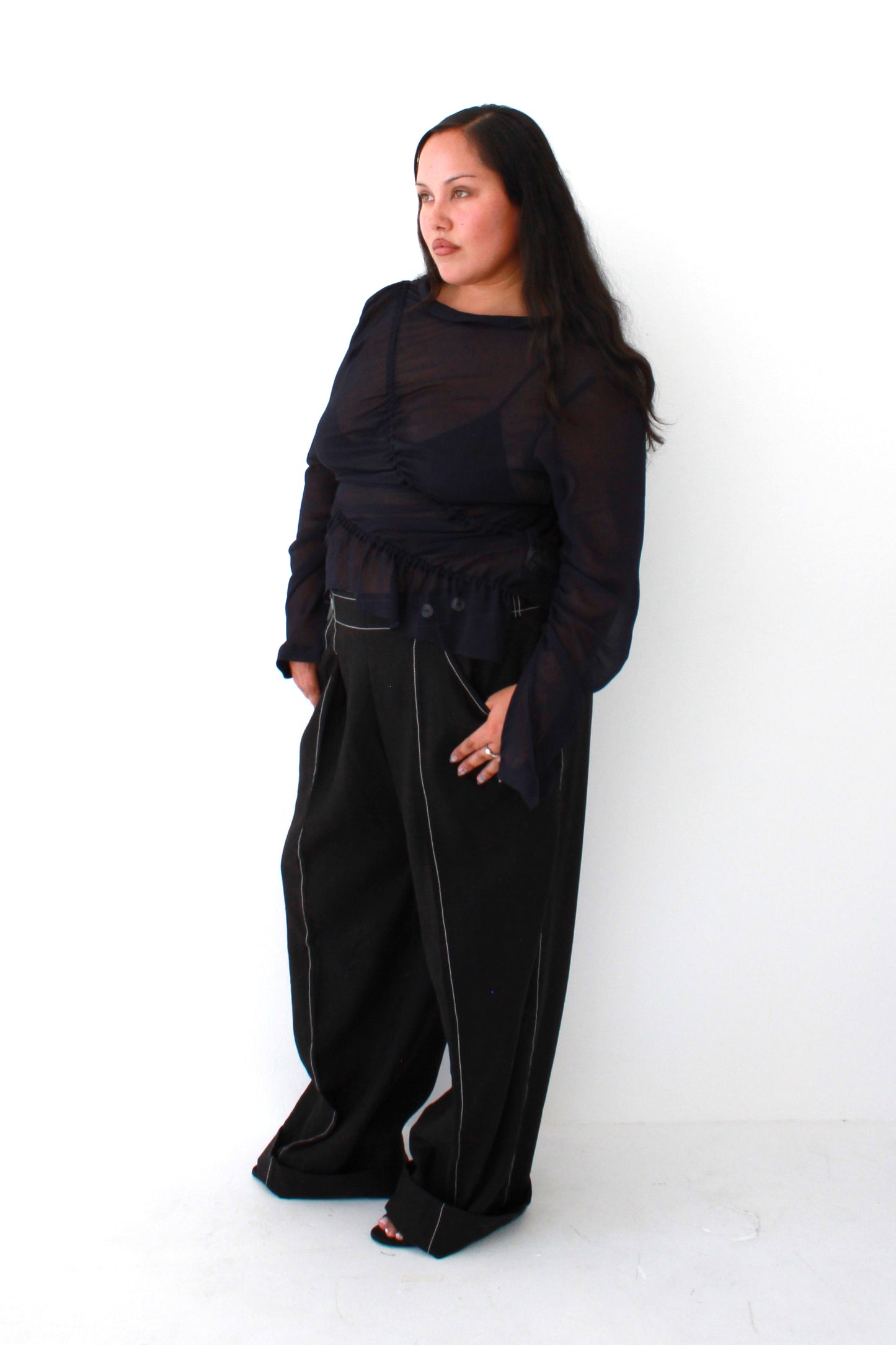 Ripples Shirt - Navy Georgette
