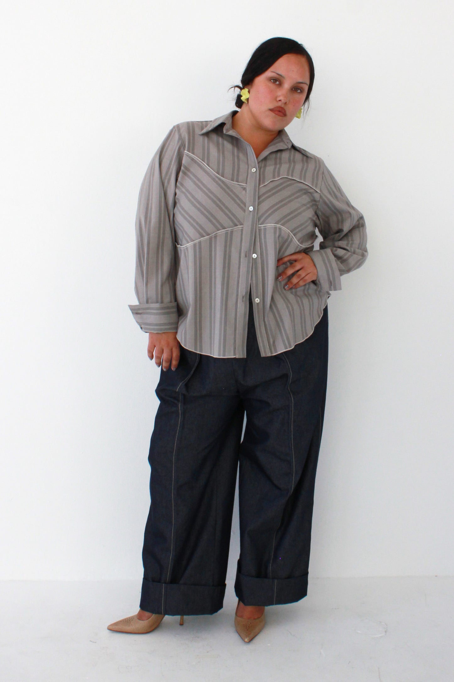 Strata Button Up - Dusty Plaid