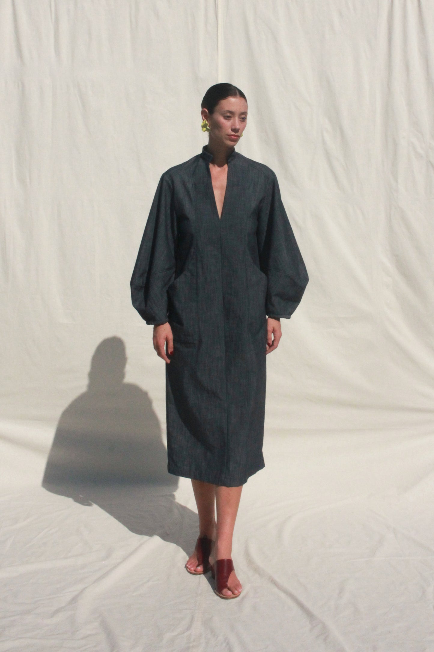 Scoop Pocket Dress - Steel Blue