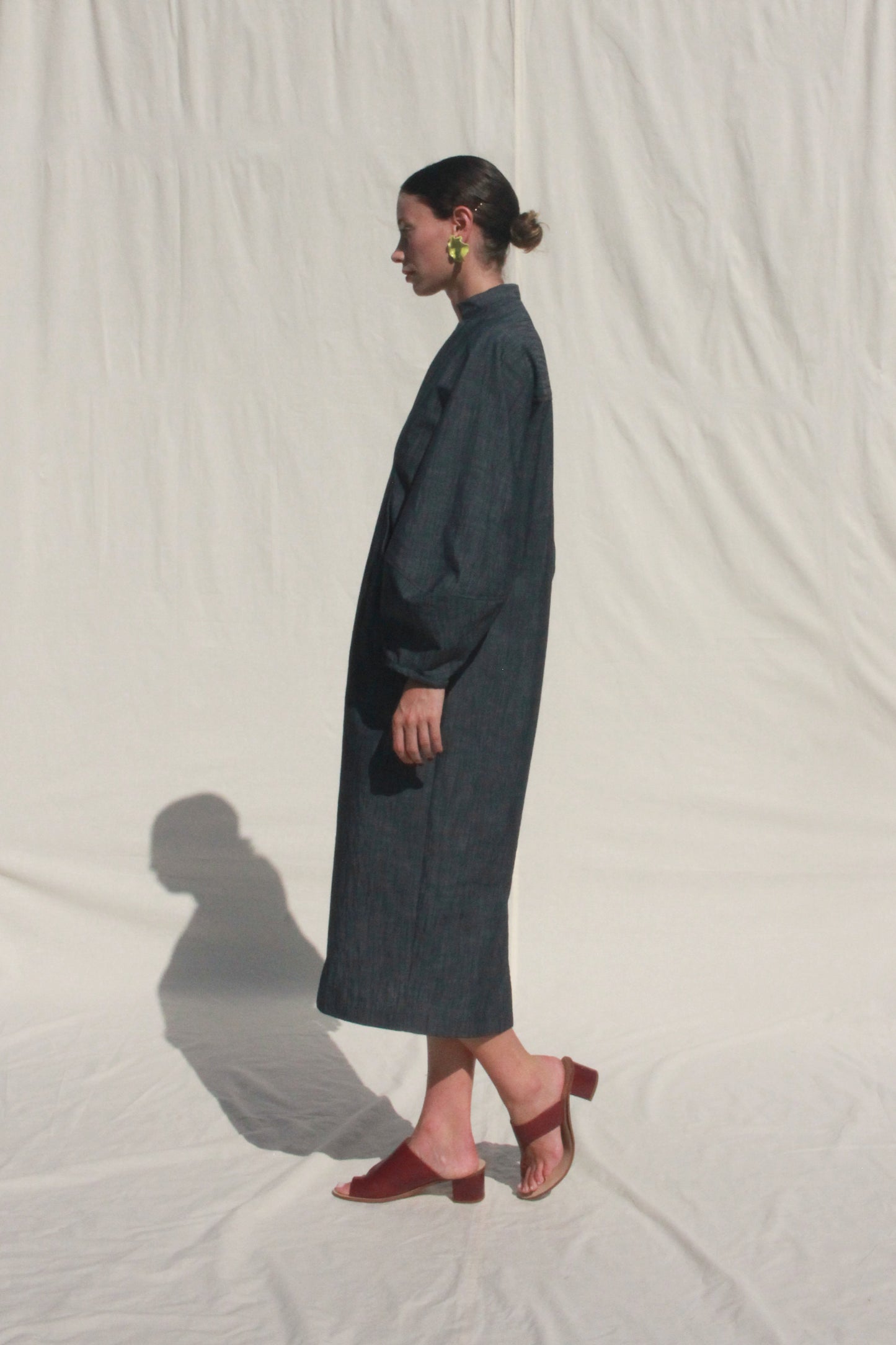 Scoop Pocket Dress - Steel Blue