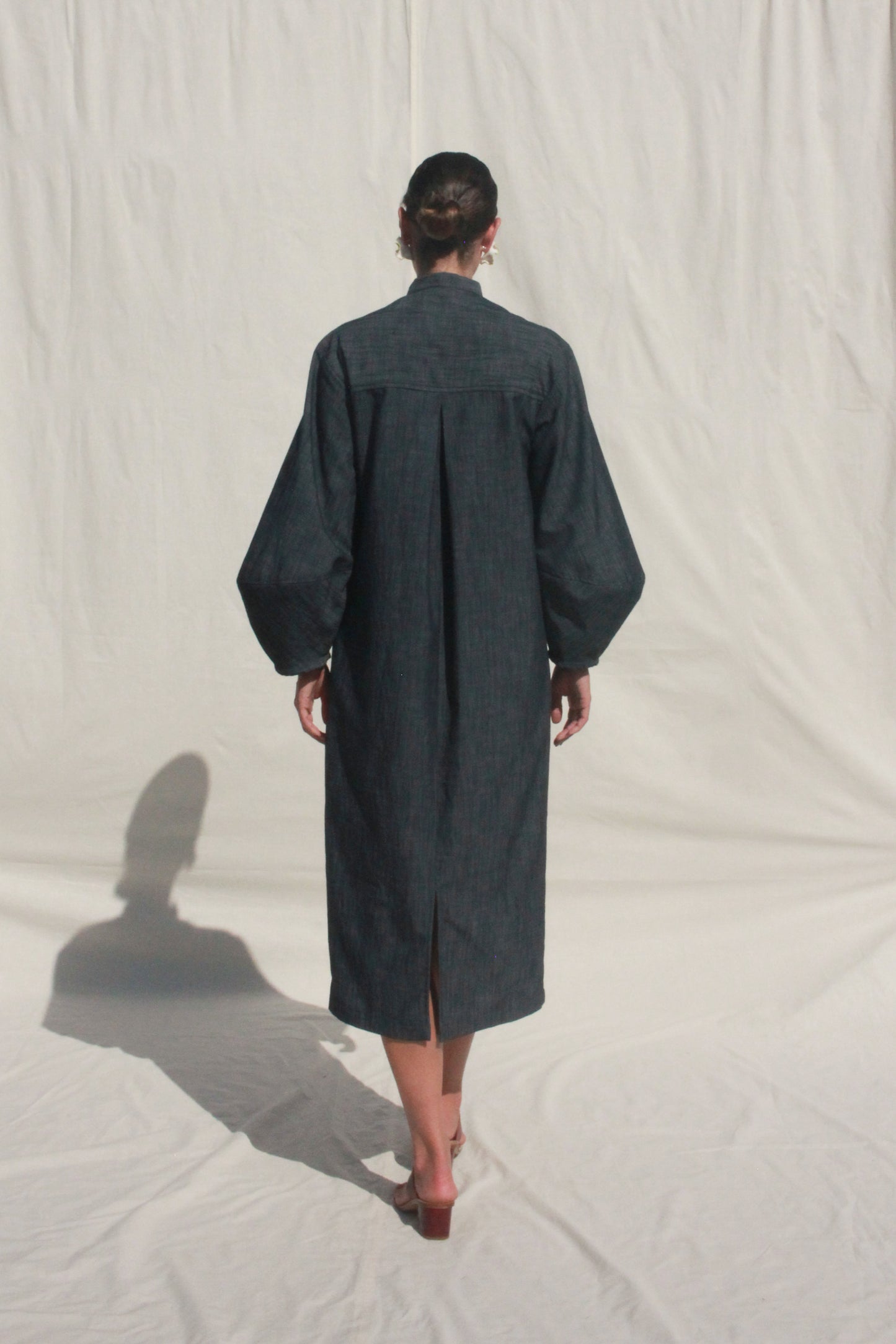 Scoop Pocket Dress - Steel Blue