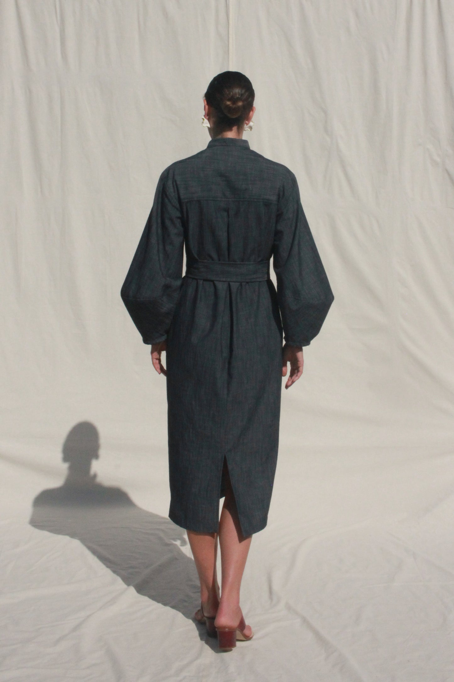 Scoop Pocket Dress - Steel Blue