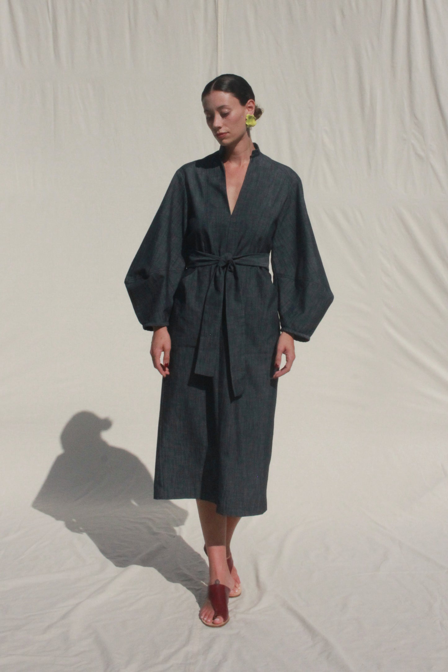 Scoop Pocket Dress - Steel Blue