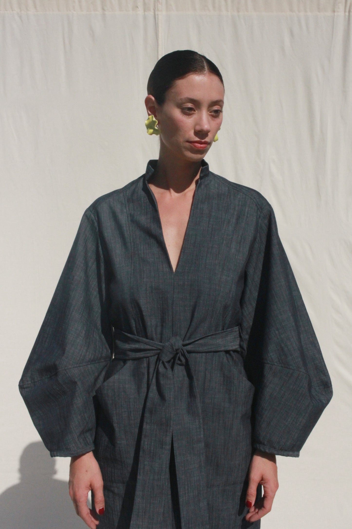 Scoop Pocket Dress - Steel Blue