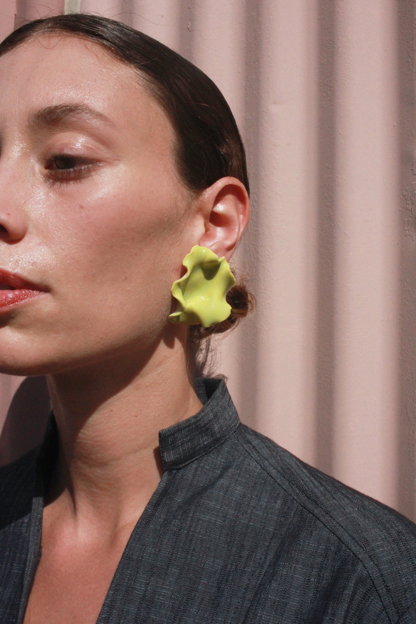 Petal Earrings - Lichen Green