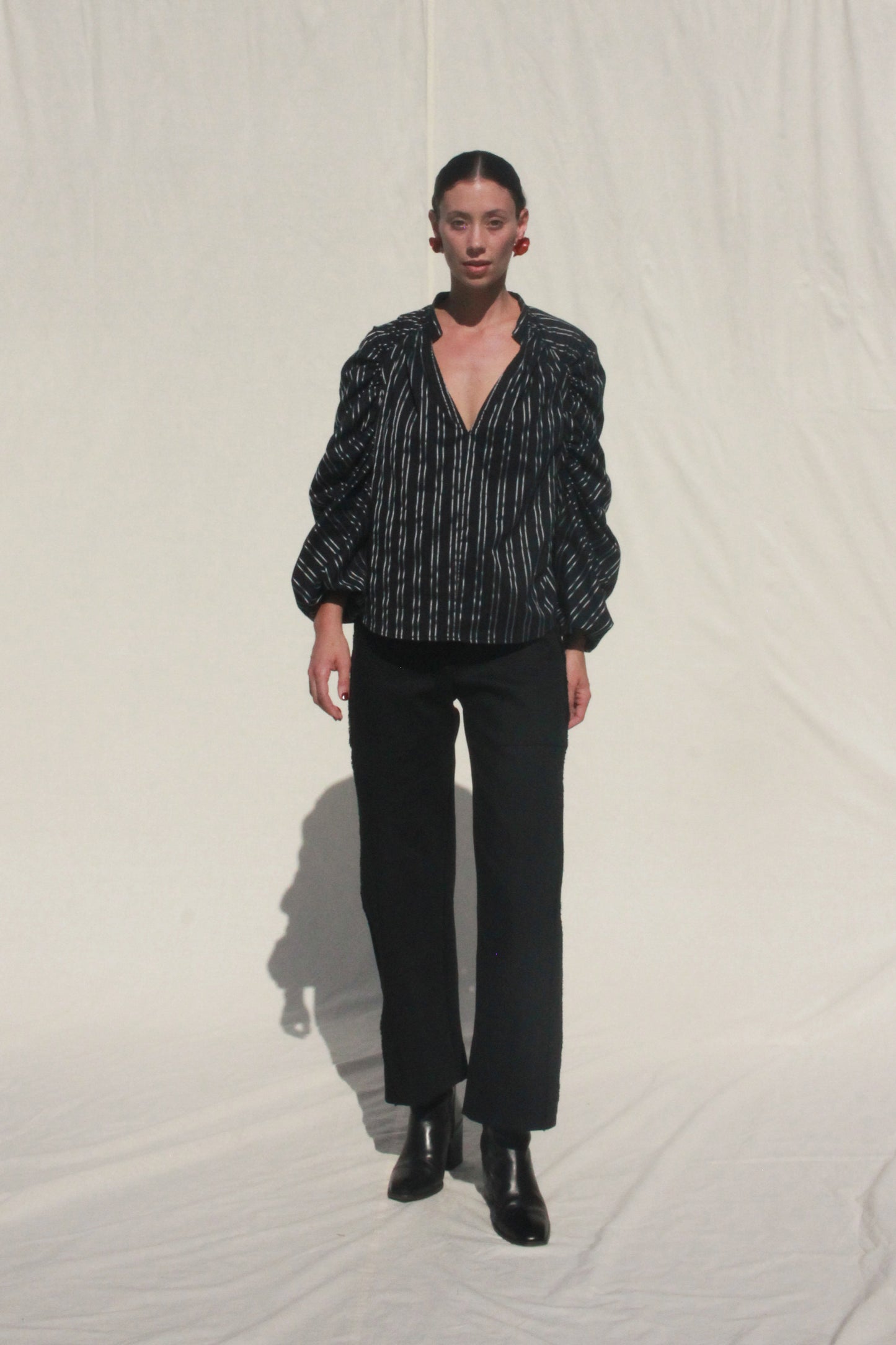 Shell Sleeve Shirt - Black & Silver
