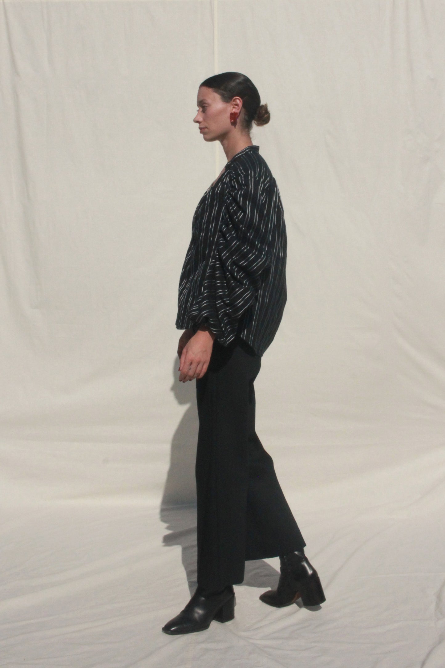 Shell Sleeve Shirt - Black & Silver