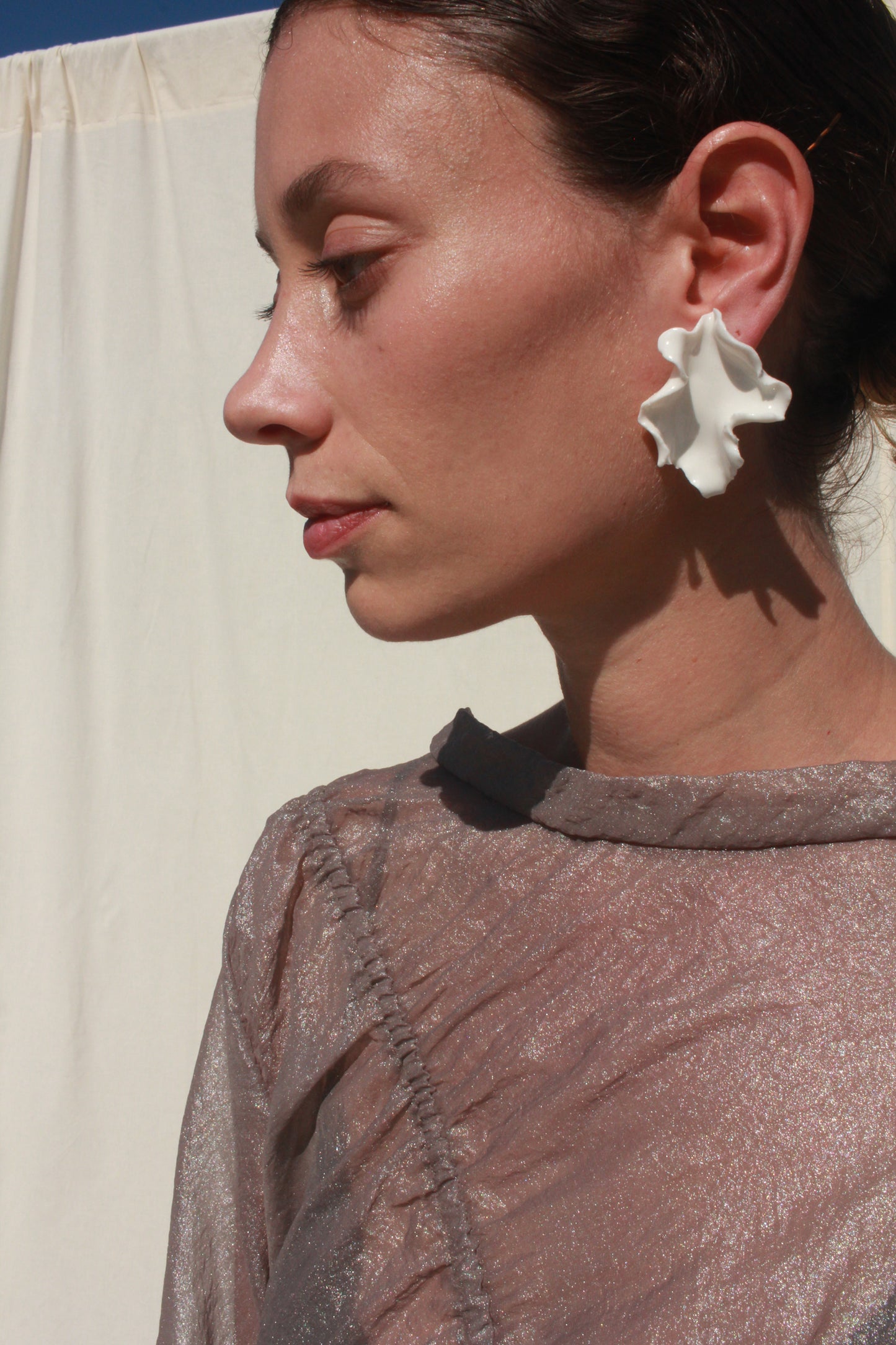 Petal Earrings - White