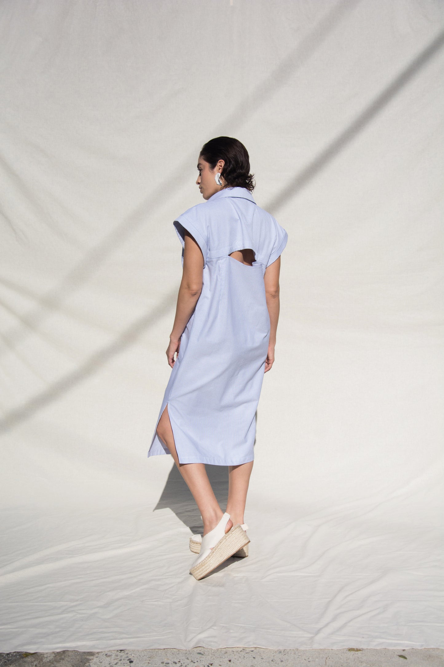 Back Slit Shirt Dress