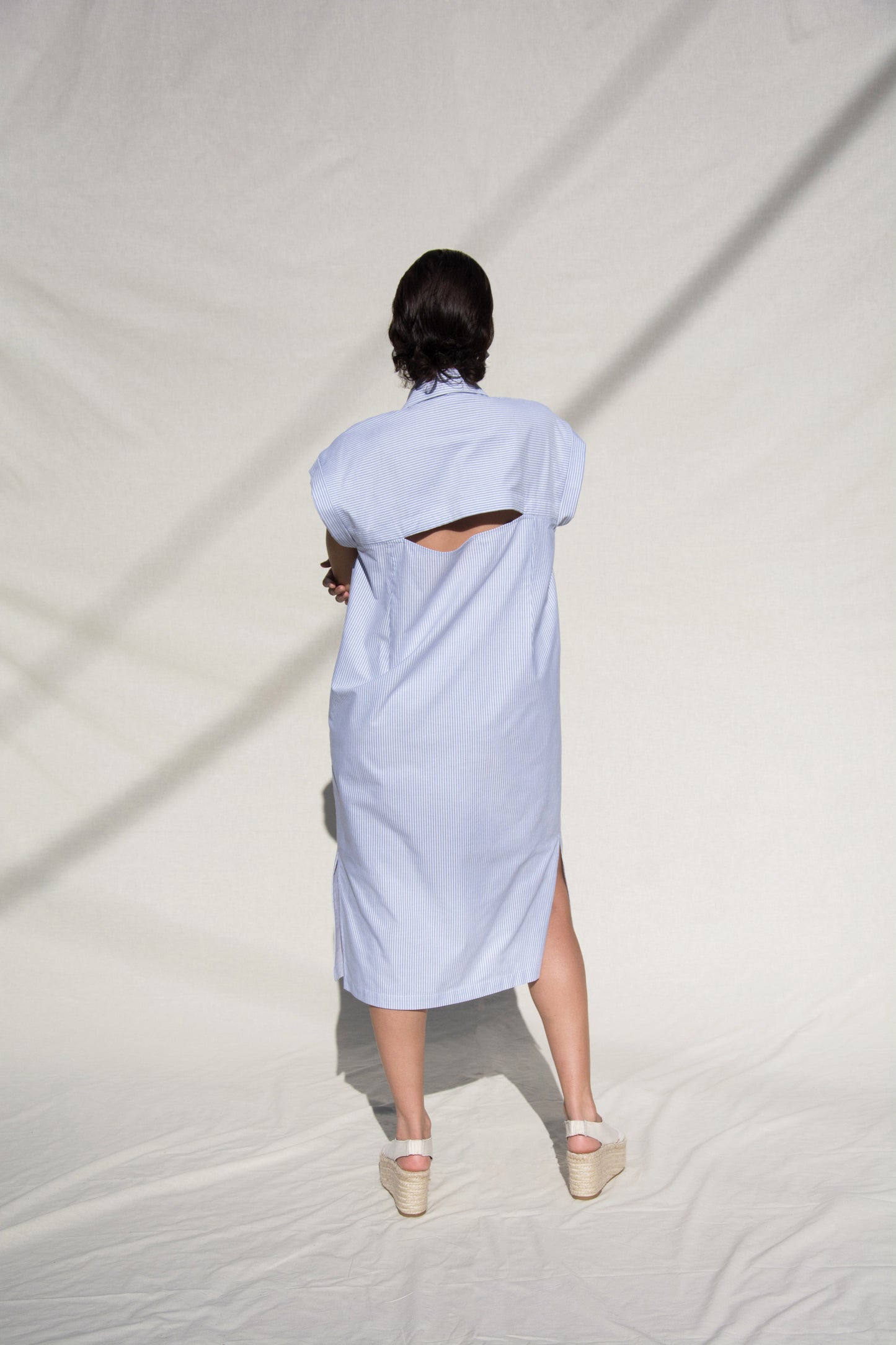 Back Slit Shirt Dress