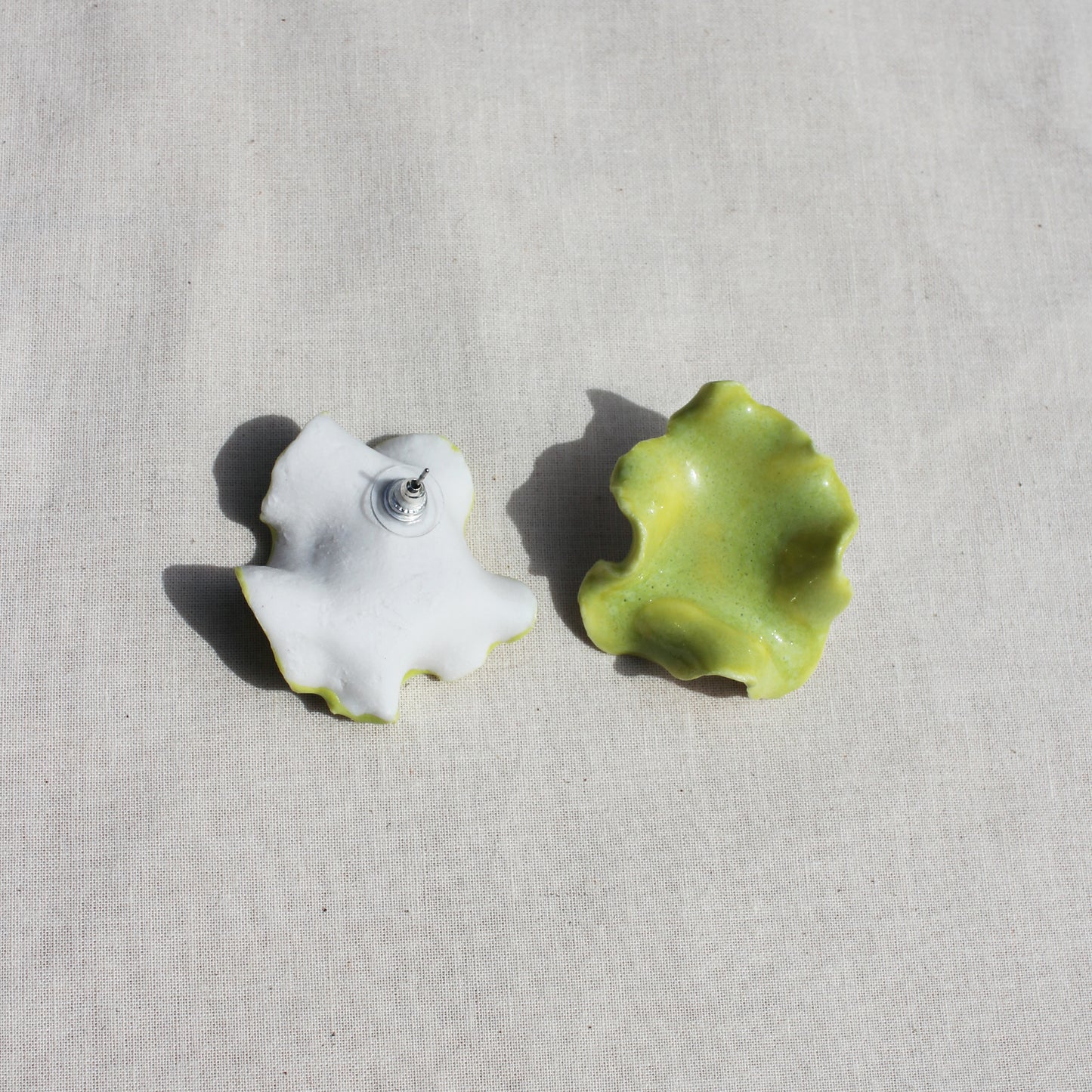 Petal Earrings - Lichen Green