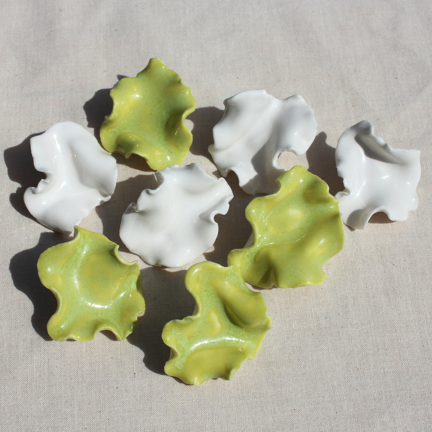 Petal Earrings - Lichen Green
