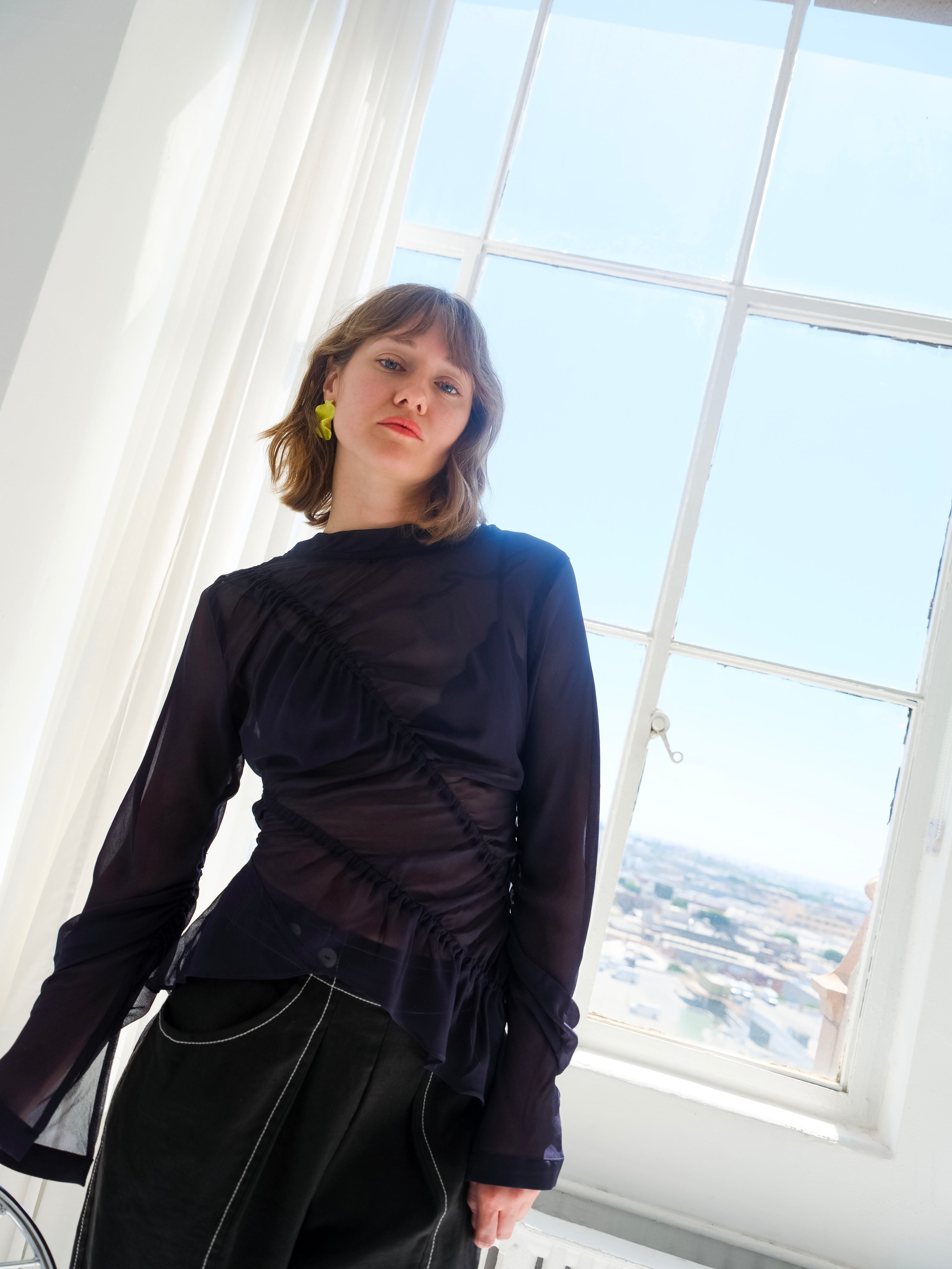 meer. RIPPLES SHEER OVERSHIRT シアー シャツ meer. RIPPLES SHEER OVERSHIRT シアー シャツ 【公式通販】