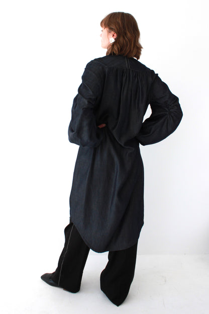 Shell Sleeve Dress - Denim