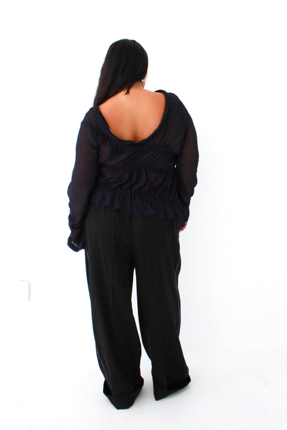 Ripples Shirt - Navy Georgette