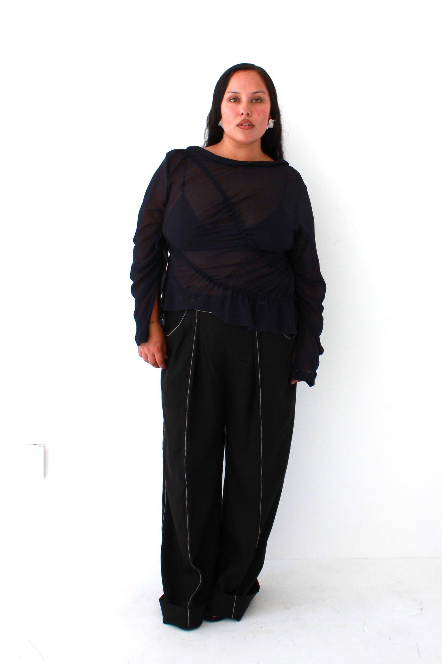 Ripples Shirt - Navy Georgette