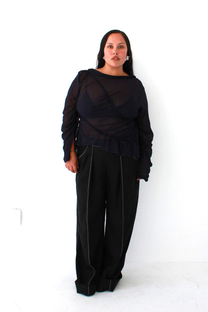 Ripples Shirt - Navy Georgette