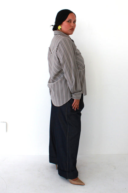 Strata Button Up - Dusty Plaid
