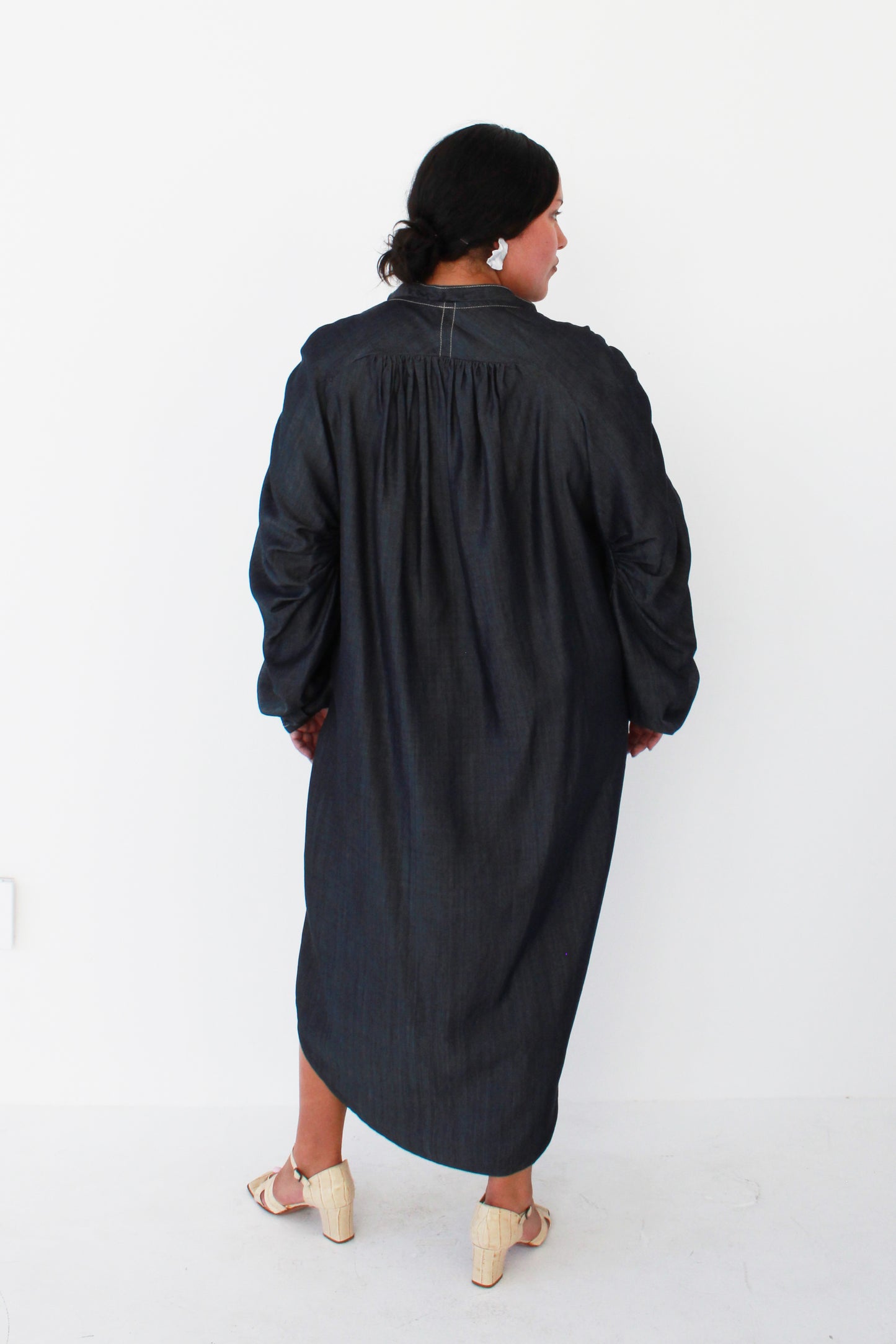 Shell Sleeve Dress - Denim