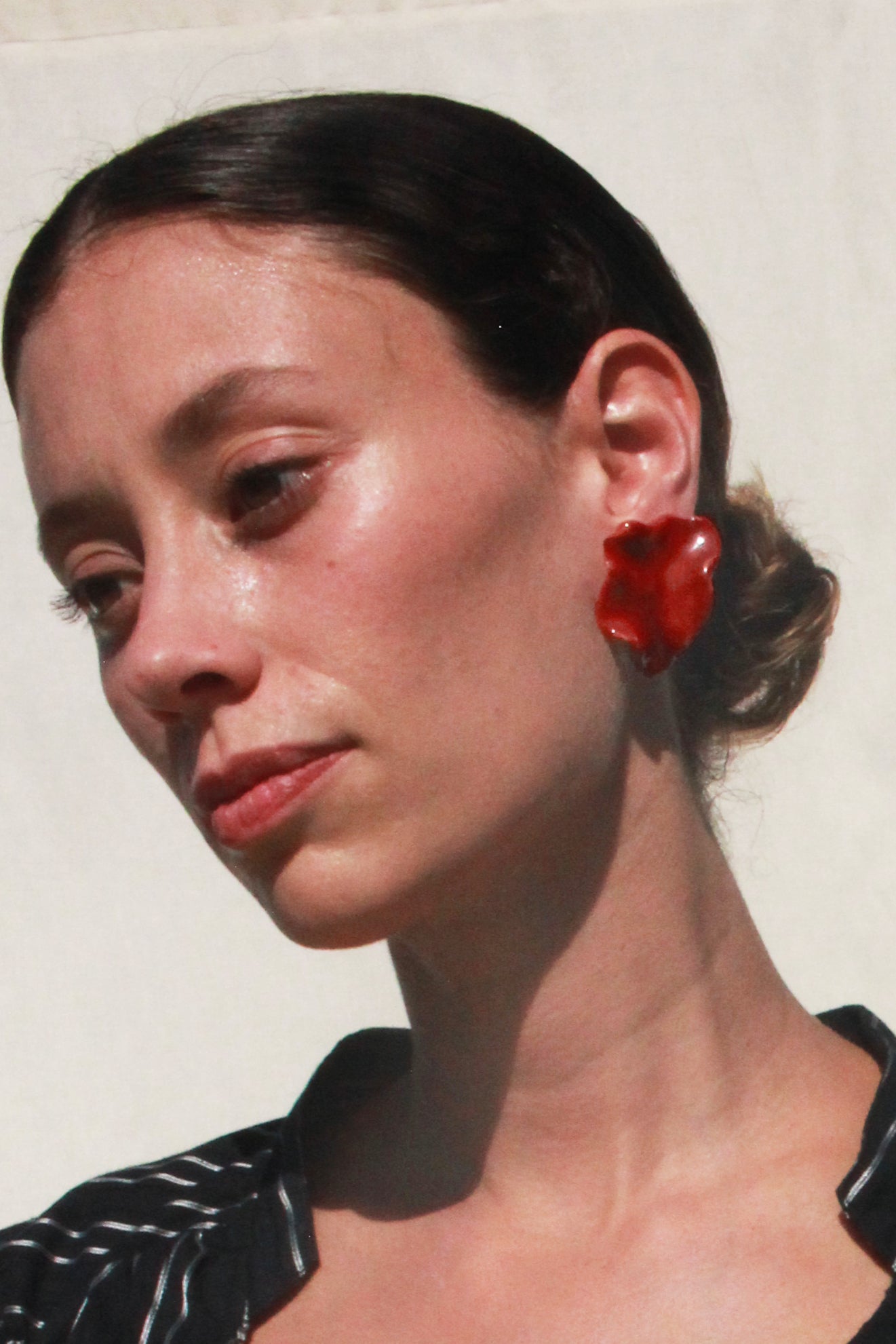 Petal Earrings - Garnet