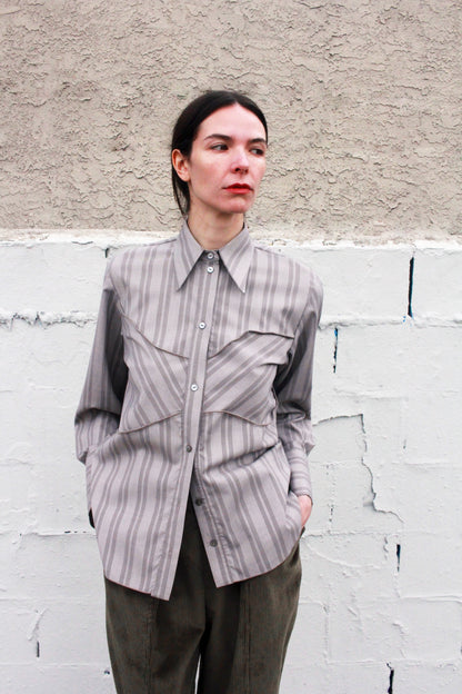 Strata Button Up - Dusty Plaid