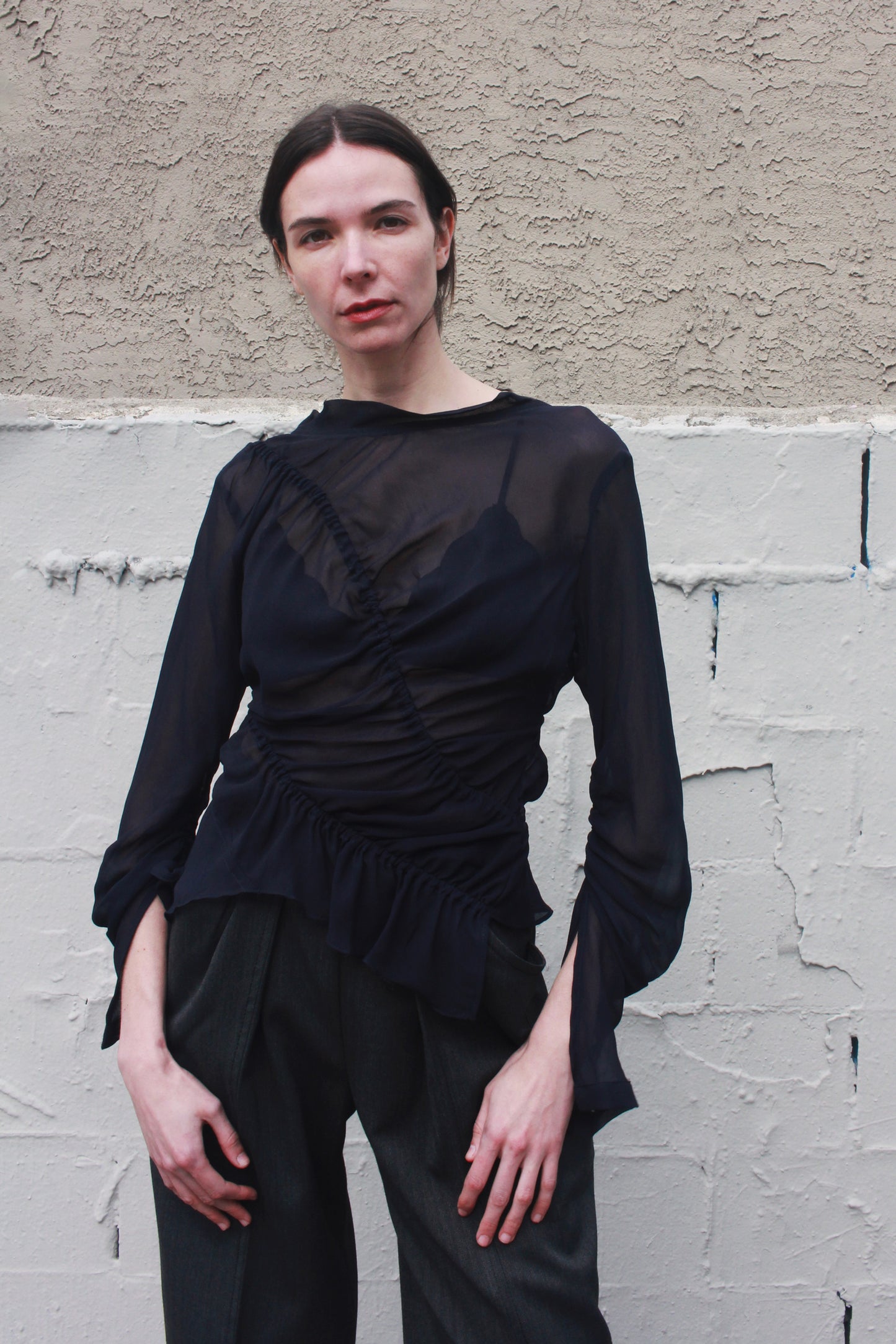 Ripples Shirt - Navy Georgette