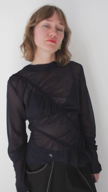 Ripples Shirt - Navy Georgette