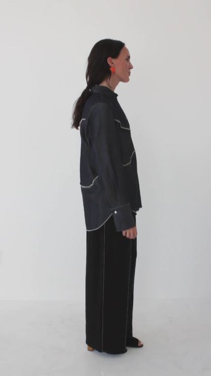 Strata Button Up - Denim