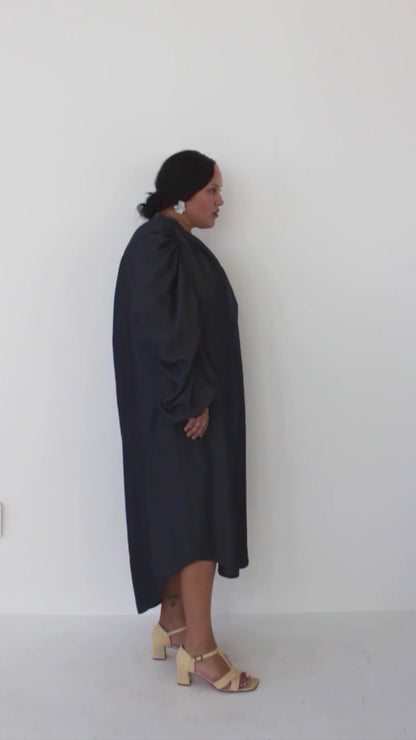 Shell Sleeve Dress - Denim