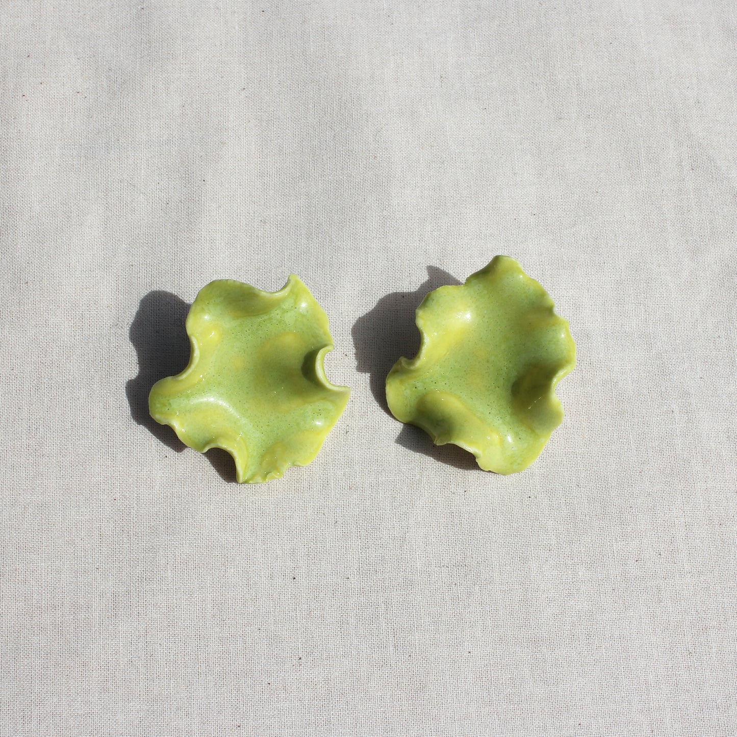 Petal Earrings - Lichen Green